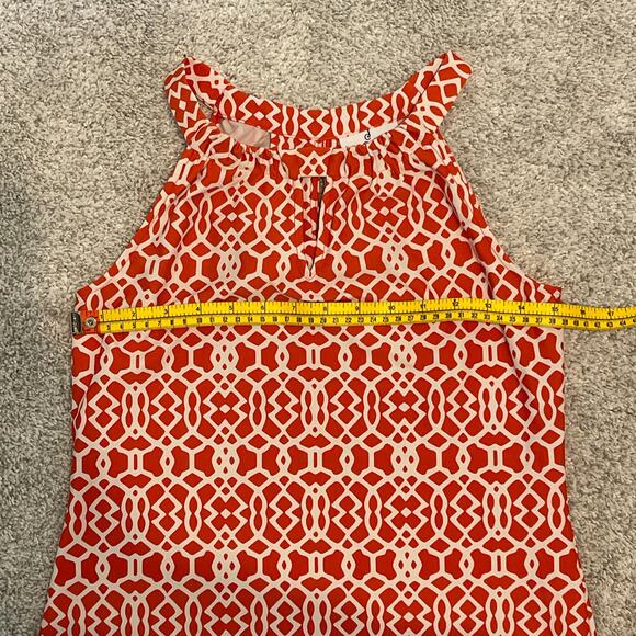 Jude Connally Lisa Orange & White Sleeveless Shift Dress XS Pre-owned - Picture 7 of 8